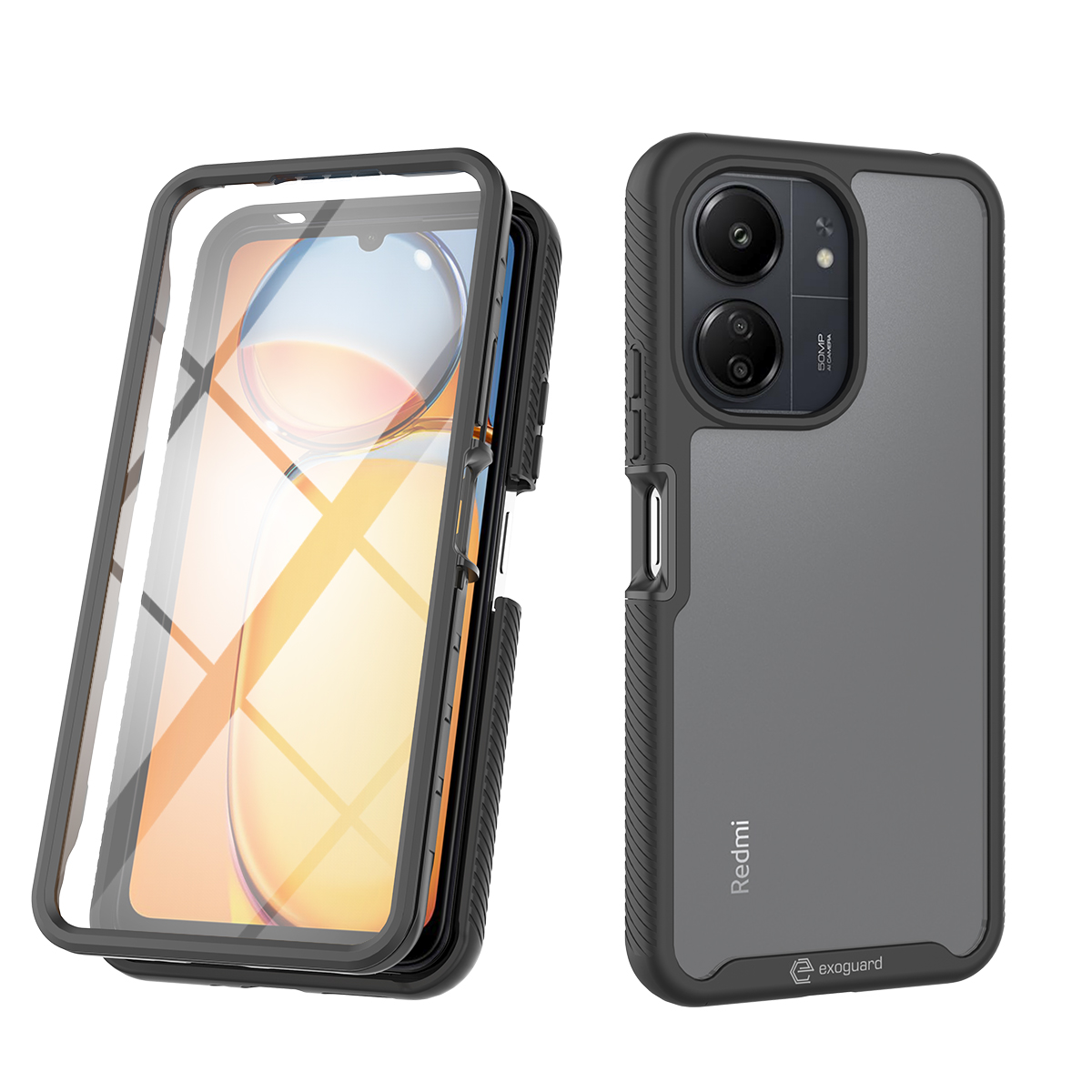 Zadné strany Exoguard pre Xiaomi REDMI 13C / POCO C65 bezfarebné