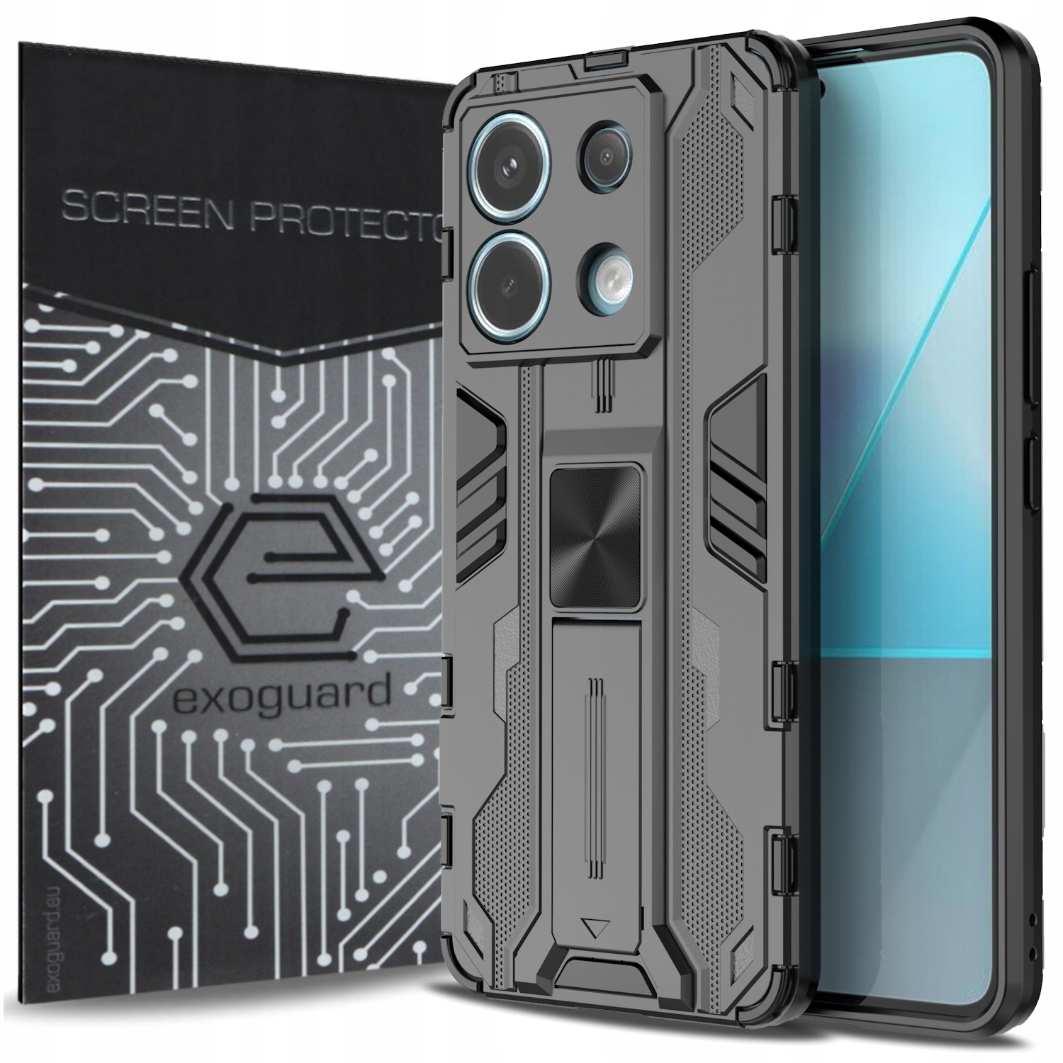 Zadné strany Exoguard pre Xiaomi REDMI NOTE 13 PRO 5G / POCO X6 5G SUPERSONIC čierne
