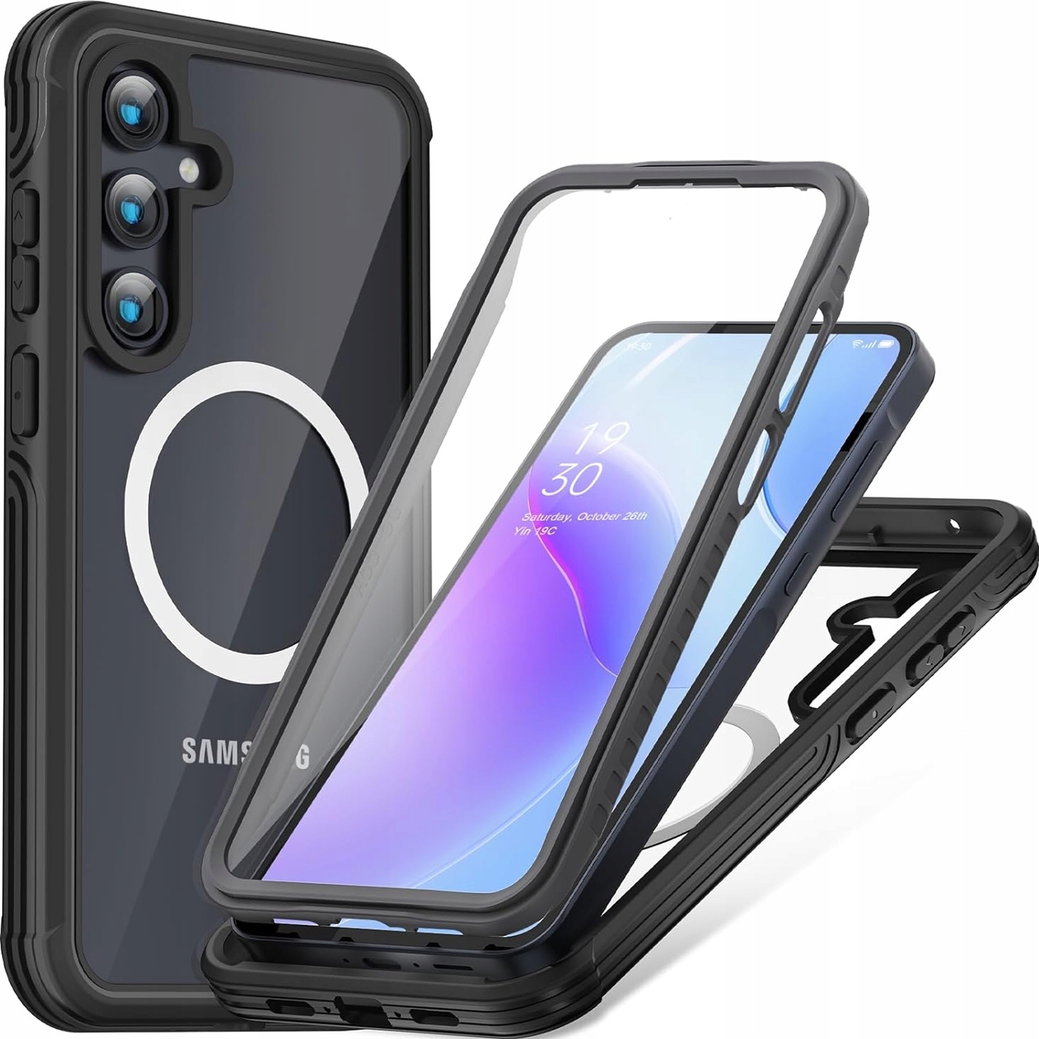 Zadné strany SASAL pre Samsung Galaxy S23 FE 5G FAN EDITION 360 FULL PROTECTION čierne