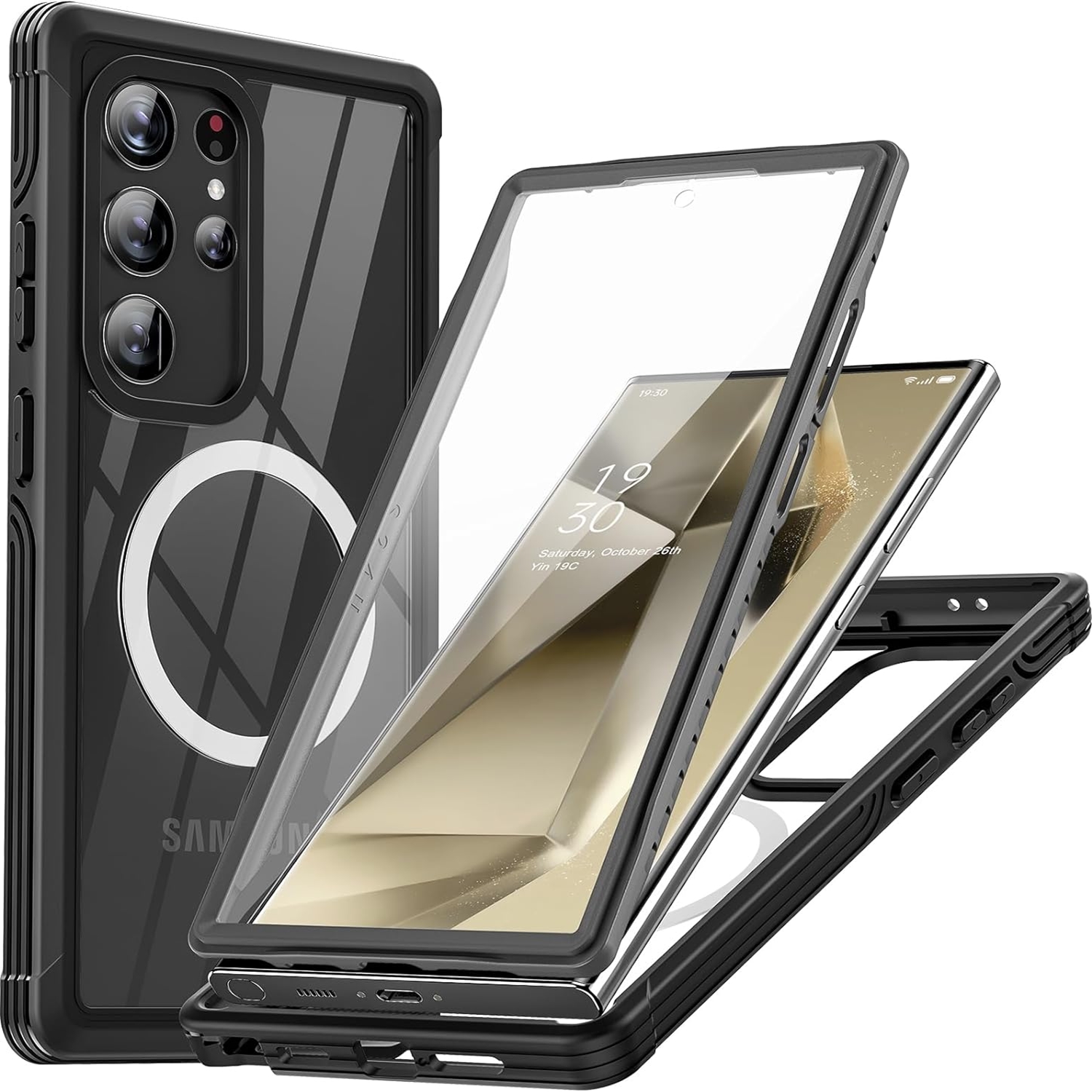Chrbát SASAL pre Samsung Galaxy S24 ULTRA 5G 360 PLNÁ OCHRANA čierna