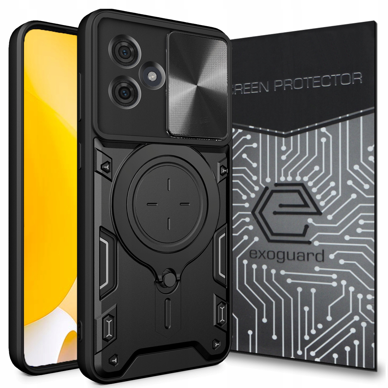 Zadné strany Exoguard pre MOTOROLA MOTO G54 5G / G54 5G POWER EDITION RINGSHIELD čierny
