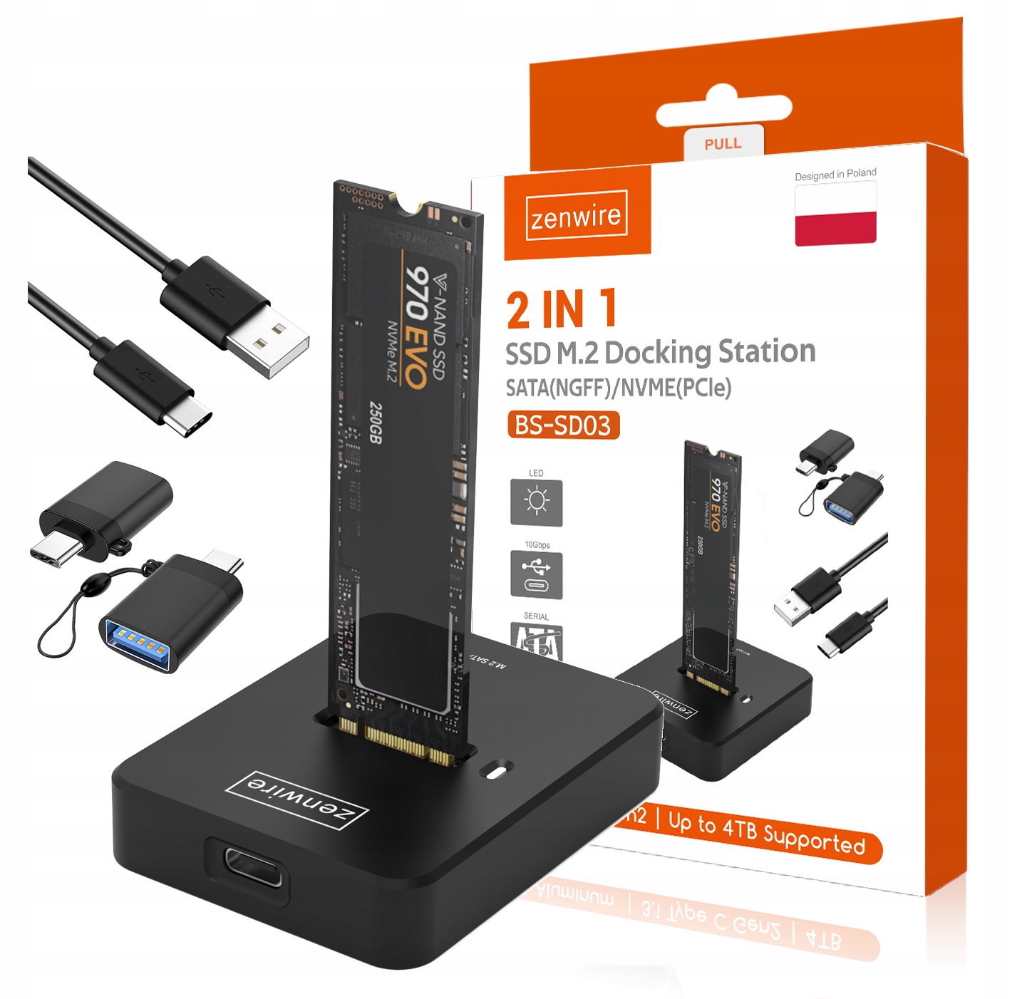 Slot Zenwire Drive + adaptér USB 3.0 na USB typu C