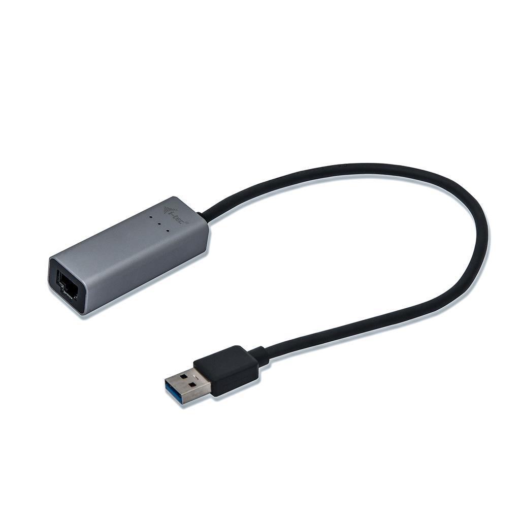 iTec U3METALGLAN USB - RJ45 adaptér, sivý