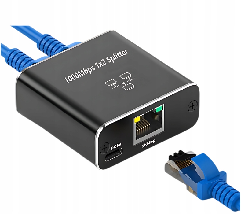 Adaptér mini Switch splitter LAN Ethernet RJ45 2xRJ45 1000M 1GB