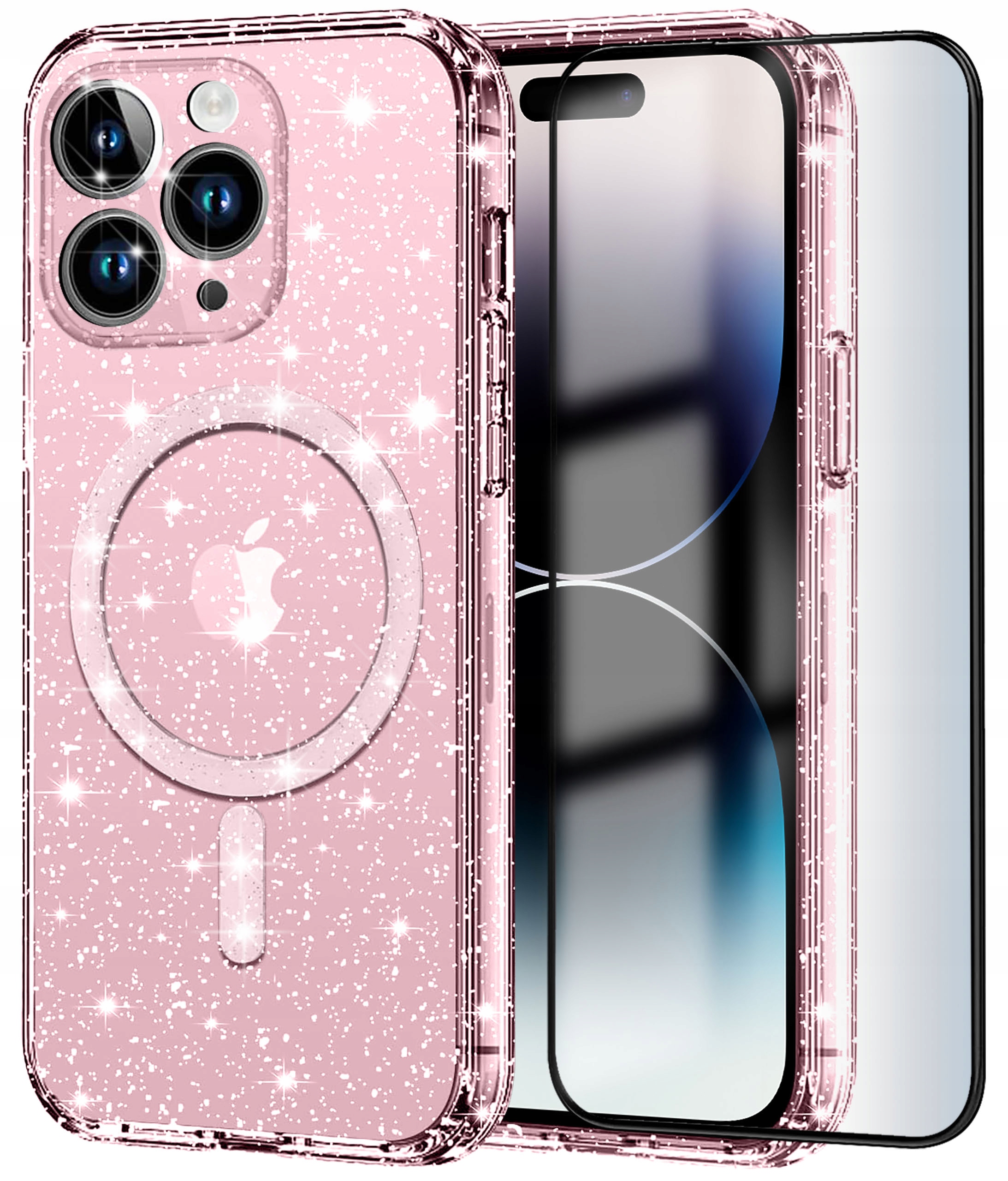 Chrbát KrainaGSM pre Apple iPhone 14 Pro MAGNETIC GLITTER PREMIUM ružový