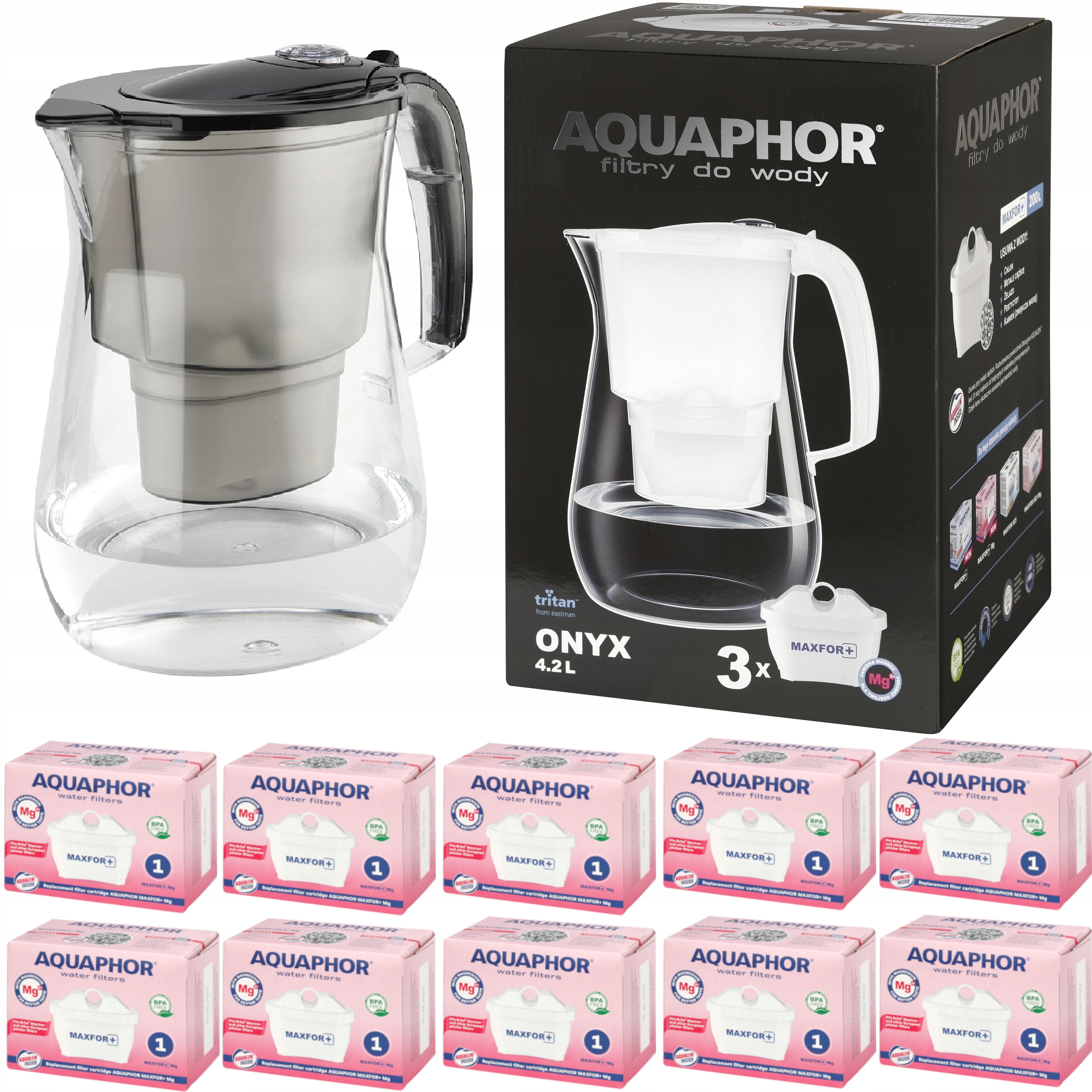Filtračná kanvica Aquaphor Onyx 4,2 l, čierna