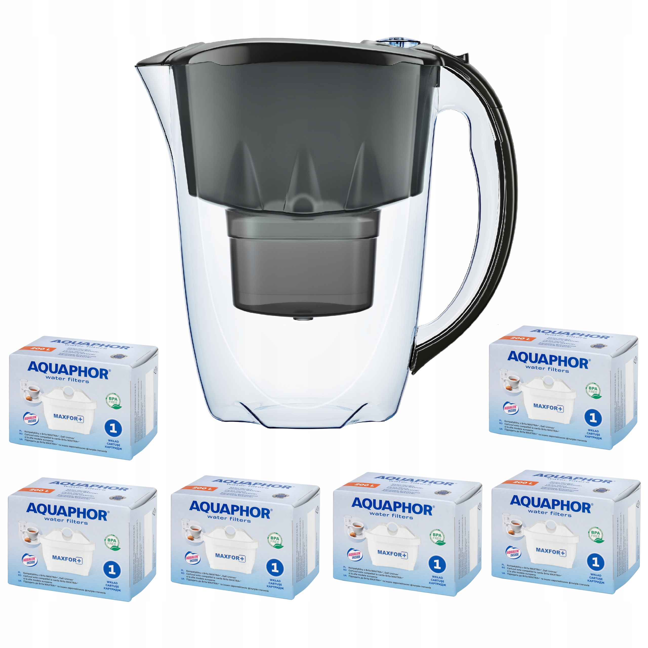 Filtračná kanvica Aquaphor Ametyst 2,8 l, čierna