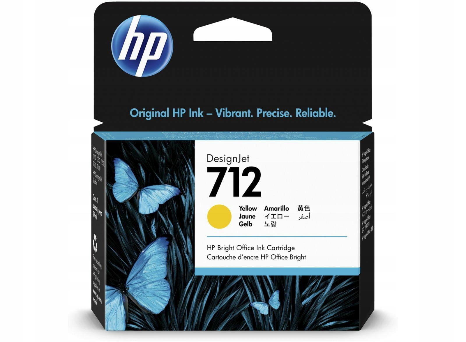Žltá atramentová kazeta HP 712 3ED69A