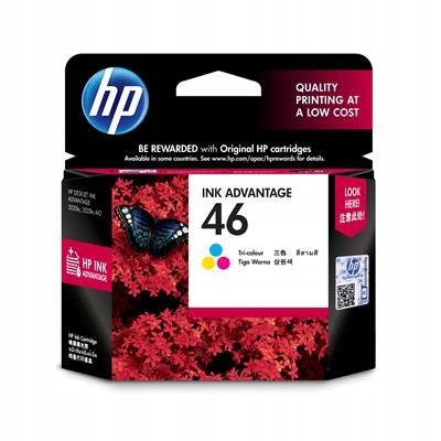 Atramentová kazeta HP 46 CZ638AE Purpurová, Azúrová, Žltá