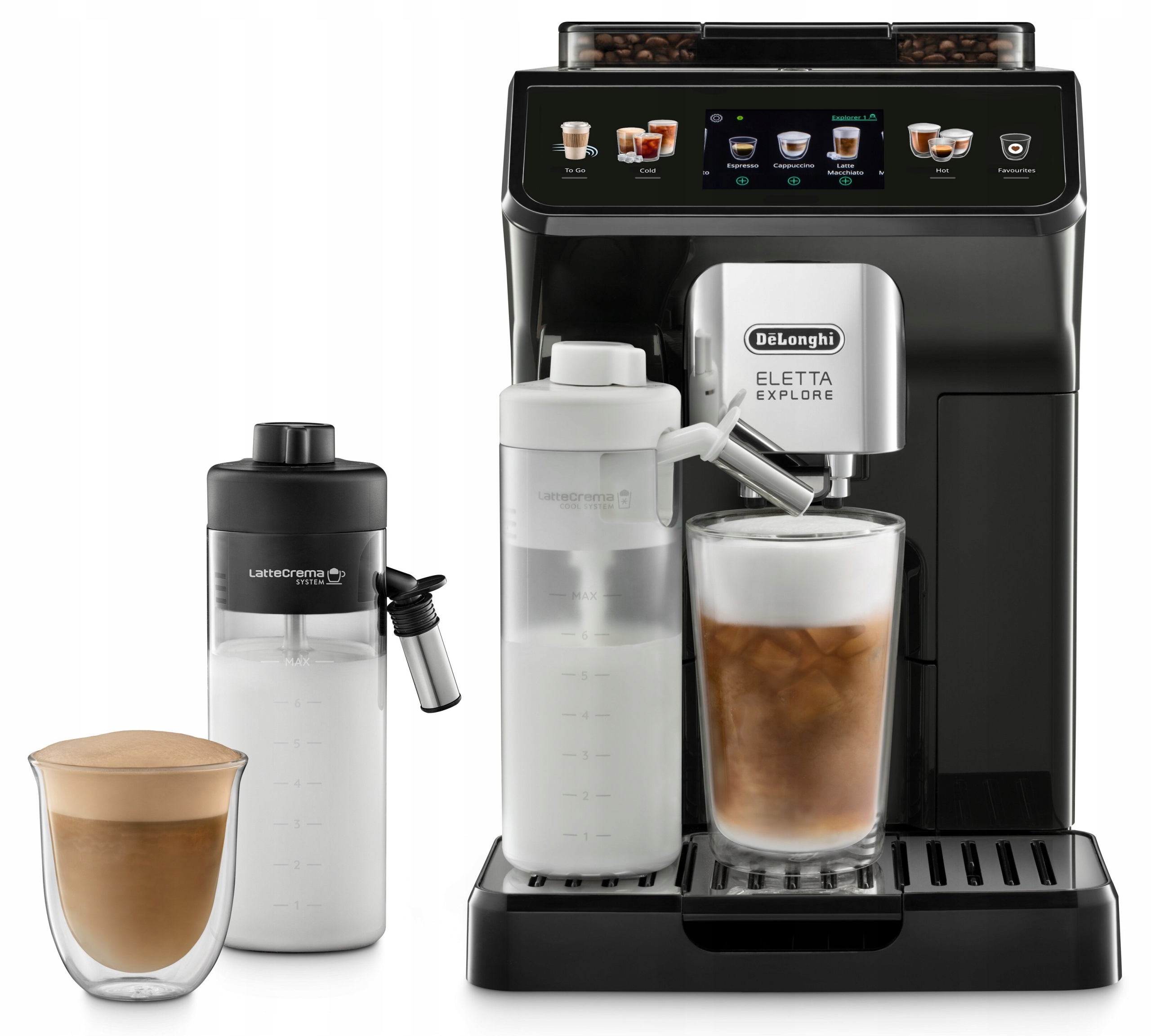 De'Longhi ECAM450.55.G Eletta Explore 1450 W automatický espresso kávovar čierny
