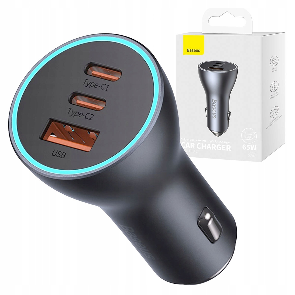 Nabíjačka do auta, USB typ C Baseus 3000 mA