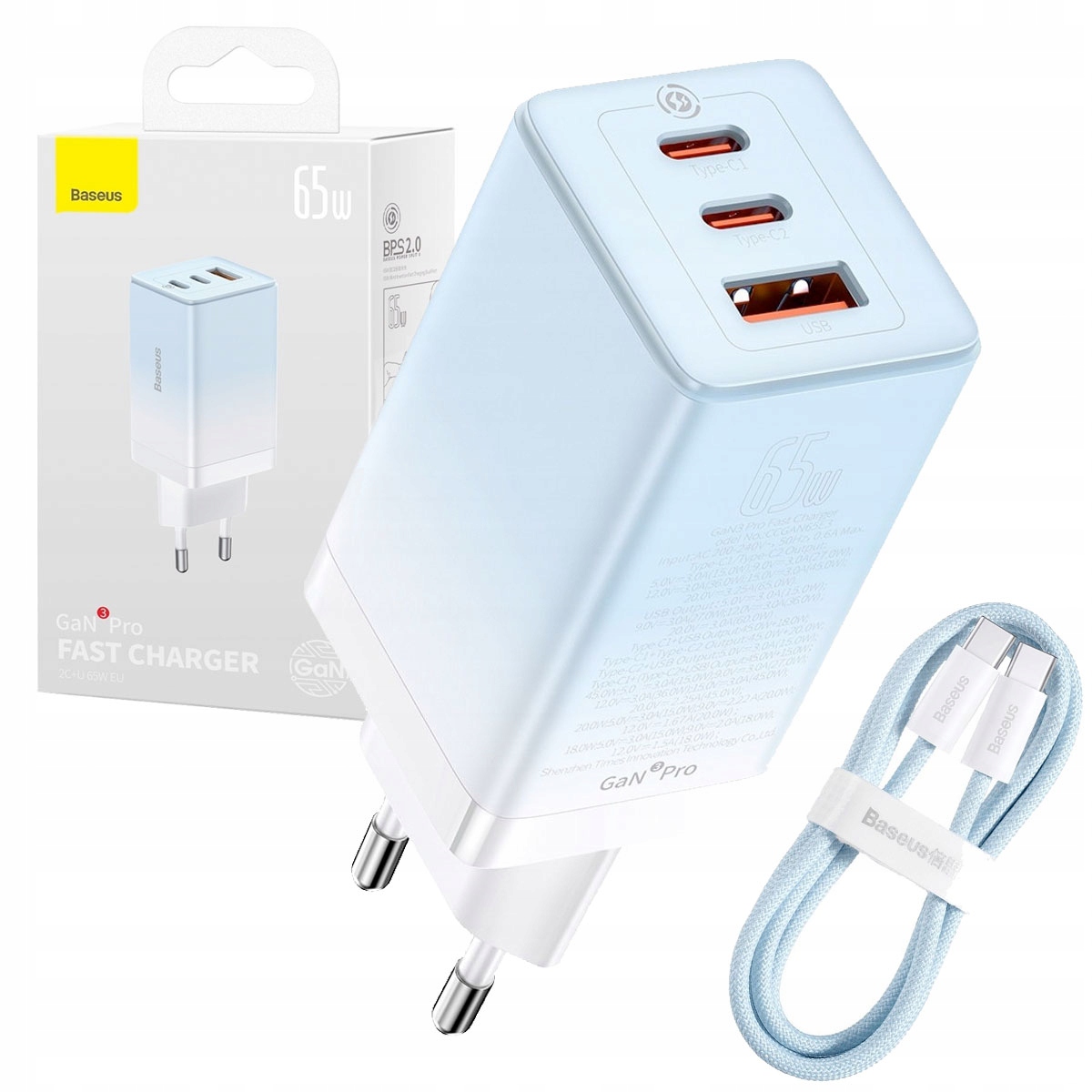 Baseus 2x USB Network Charger Typ C 1x USB 100W