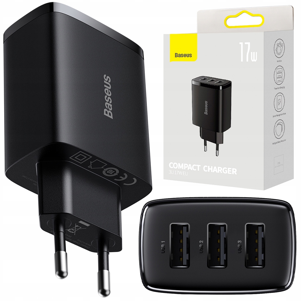 Baseus Compact Charger Ccxj020101 čierna