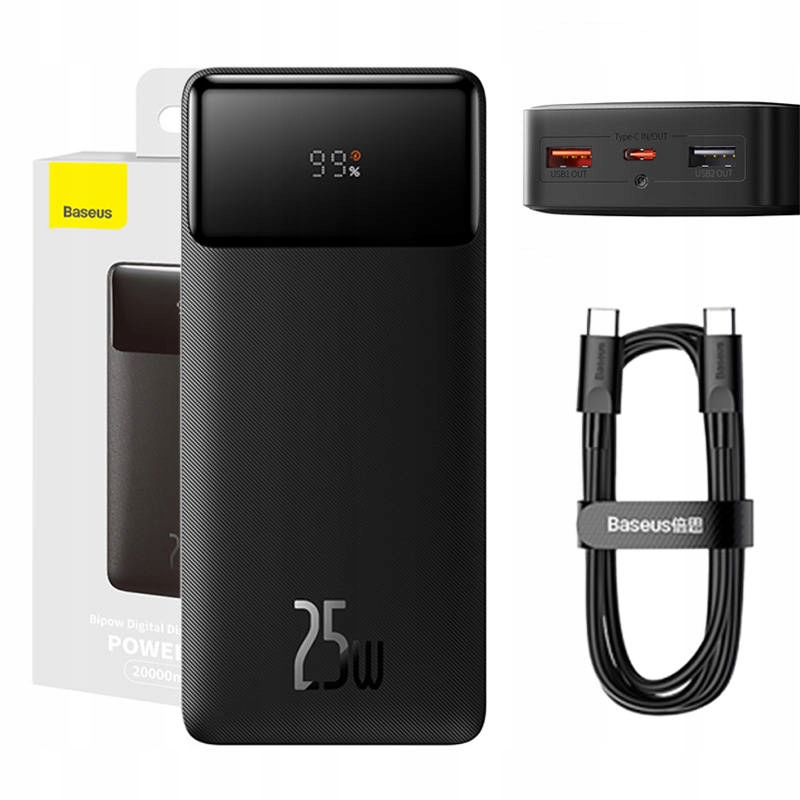 Powerbanka Baseus 20000 mAh čierna