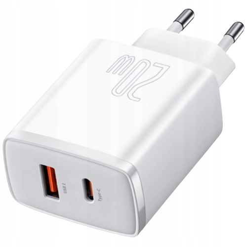 Baseus CCSUPP-E02 nástenná nabíjačka 30W 3A 20 V biela + nálepky Baseus classic 1 ks.