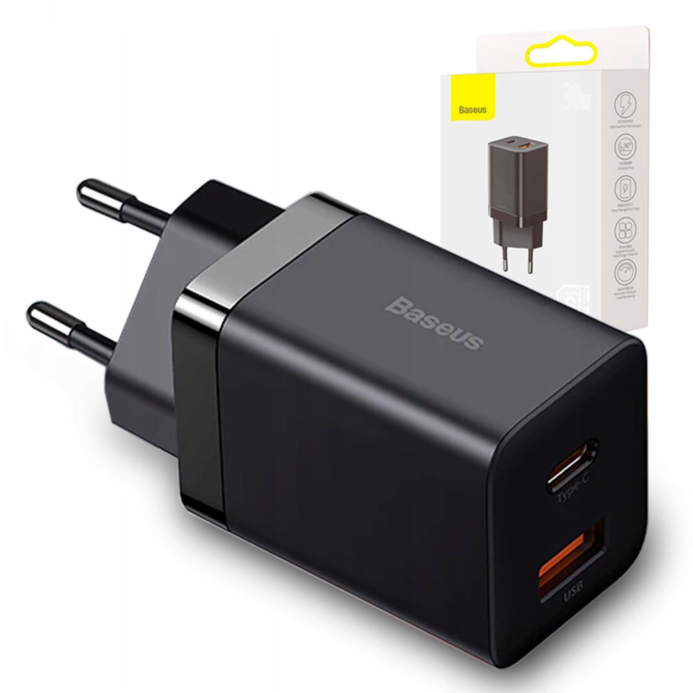 Baseus CCSUPP-E01 nástenná nabíjačka, čierna