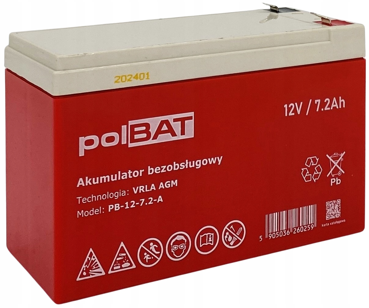 Akumulátor polBAT 12 V 7,2 Ah