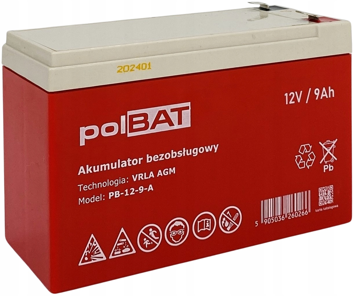 Akumulátor polBAT 12 V 9 Ah