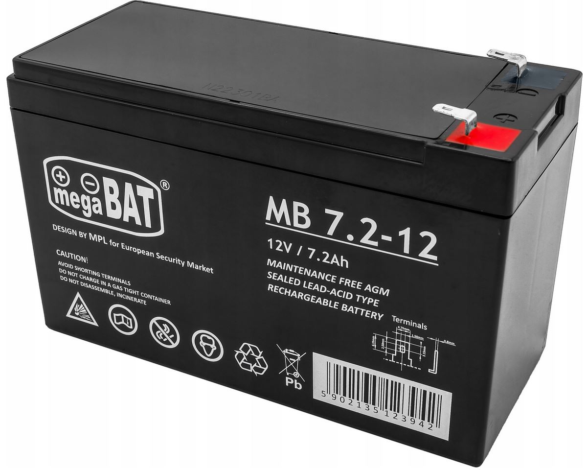 Akumulátor MegaBat 12 V 7,2 Ah