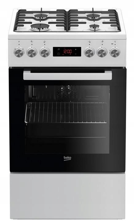 Biely plyn-elektrický varič Bek FE52320DWD