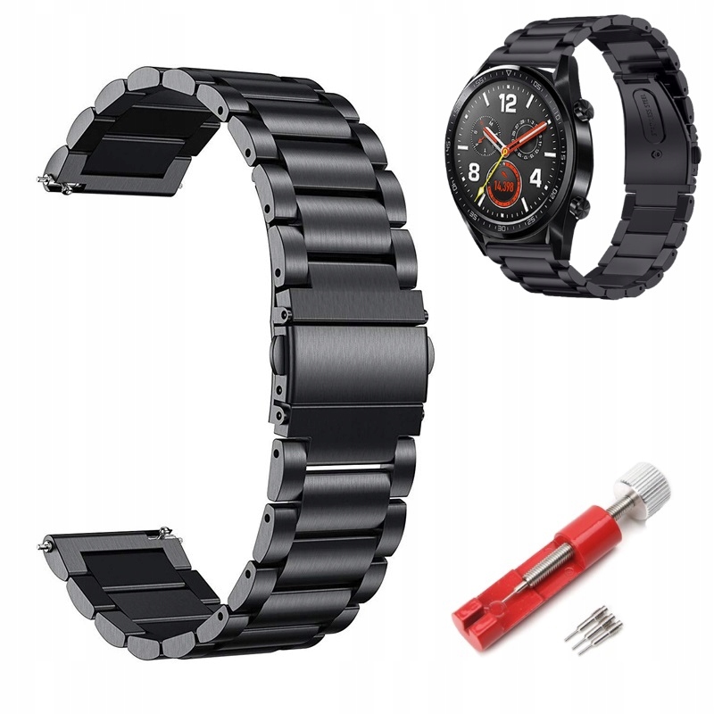 Náramok s najlepším príslušenstvom pre Huawei Watch GT 2 GT2 Pro 2E 3 4 GT3 GT4 46 mm 48 mm Elite 22 mm čierny + Zverák so skracovačom remienka na hodinky