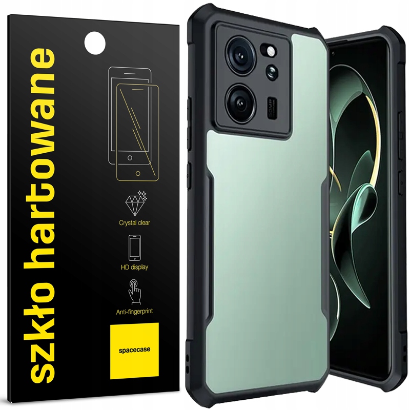 Priestorový kryt pre Xiaomi 13T / 13T Pro Beetle čierny + Tvrdené sklo Spacecase pre Xiaomi 13T / 13T Pro 1 ks.