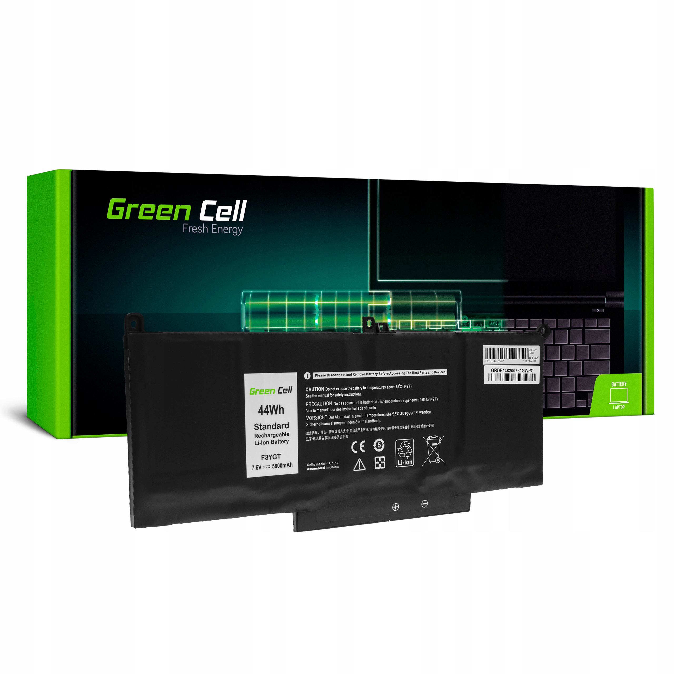 Lítium-polymérová batéria pre laptop Dell 5800 mAh Green Cell