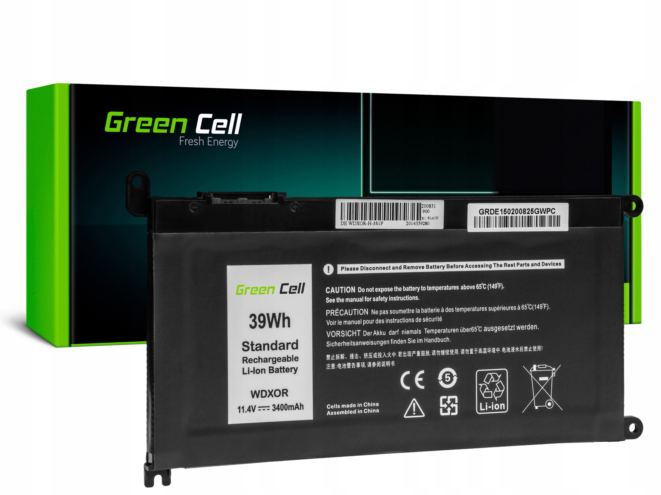 Lítium-polymérová batéria do notebooku Dell 3400 mAh Green Cell