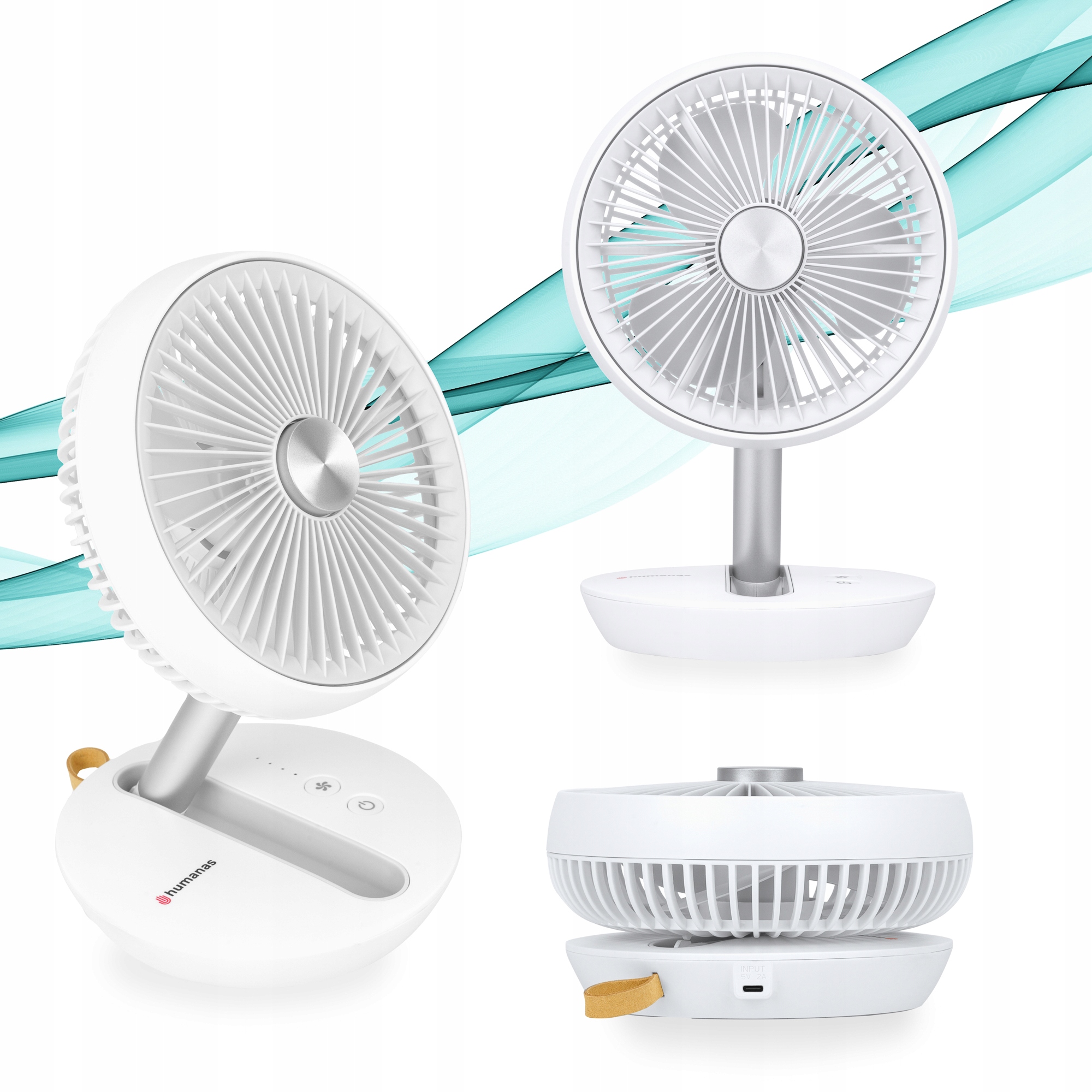Stolný ventilátor Humanas CoolAir F01, biely