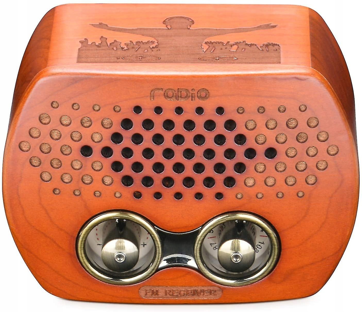 Prenosné retro rádio Bjxy, malé drevené vinobranie