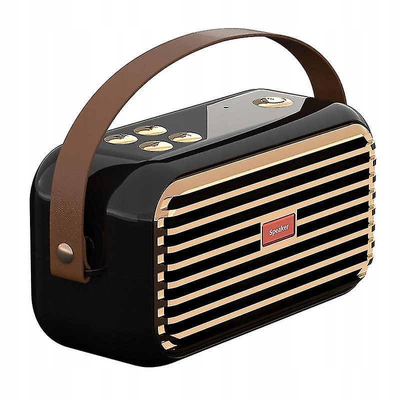 Čierne reproduktory Bluetooth retro bezdrôtové malé