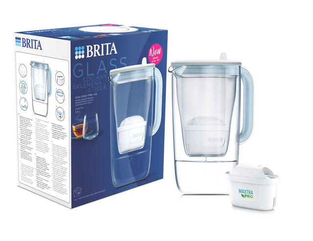 Filtračná kanvica Brita Glass 2,5 l bezfarebná