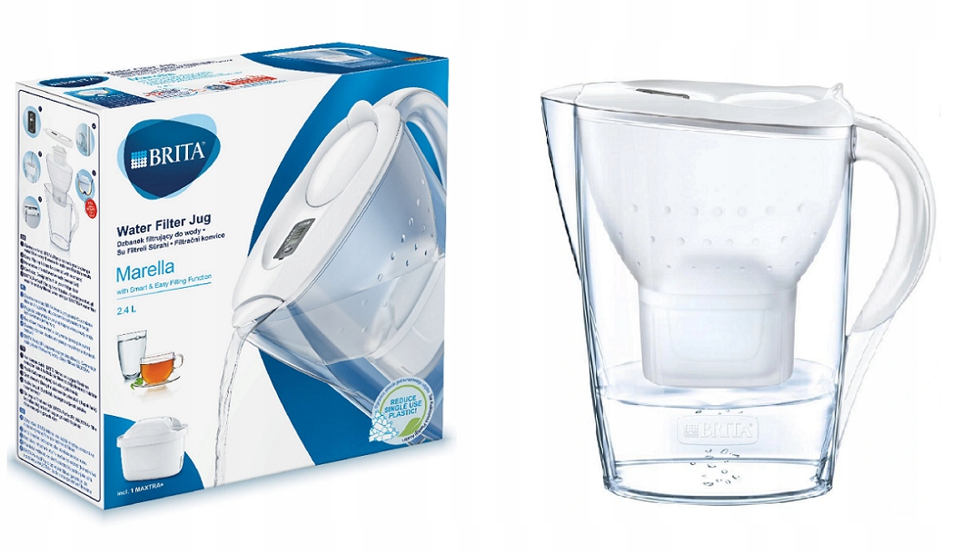Filtračná kanvica Brita Marella Cool Memo 2,4 l, biela