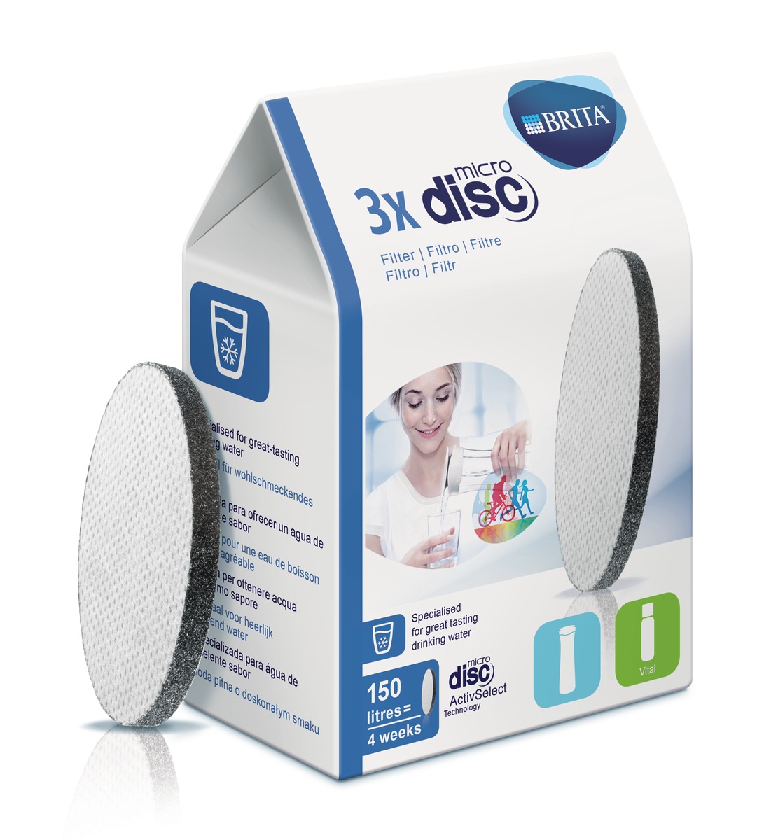 Filtračná vložka pre fľašu Brita MicroDisc, 3 ks.