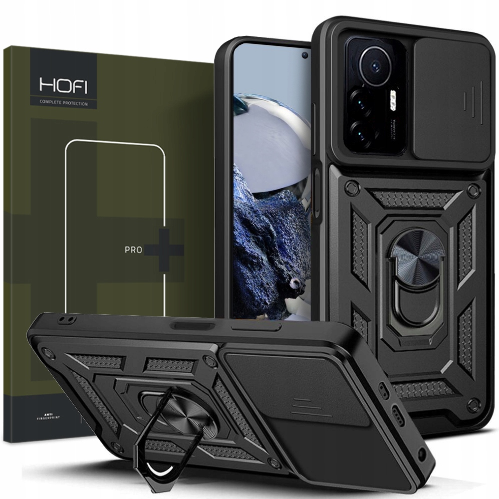 Tech-protect späť pre Xiaomi 12T / 12T Pro Camshield Black + Temperované sklo Hofi pre Xiaomi 12t / 12t Pro