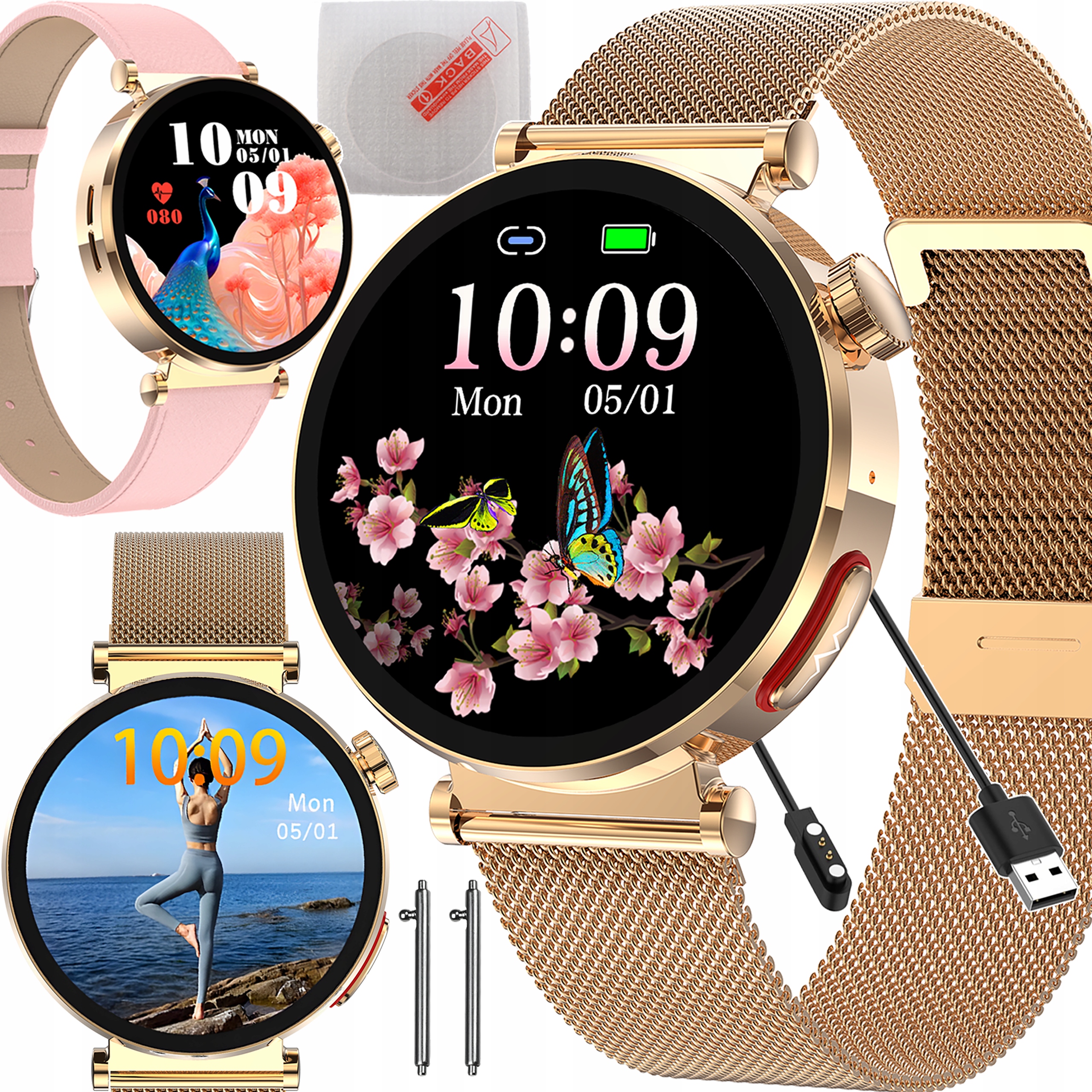 Dámske inteligentné hodinky Bartomtime SmartWatch E-Tech4 zlaté + 4 ďalšie produkty
