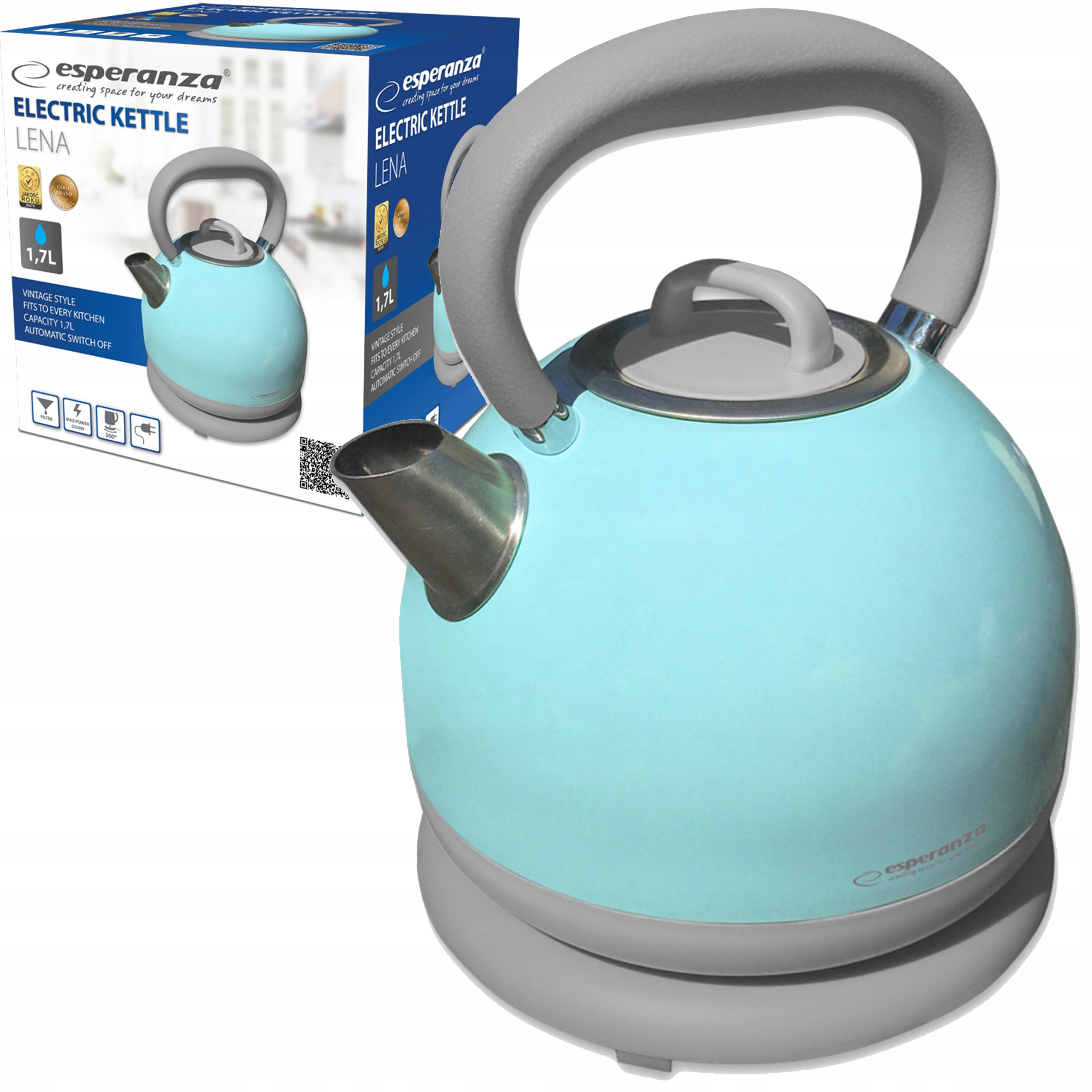 Esperanza Lena 2200 W Blue Electric Kettle