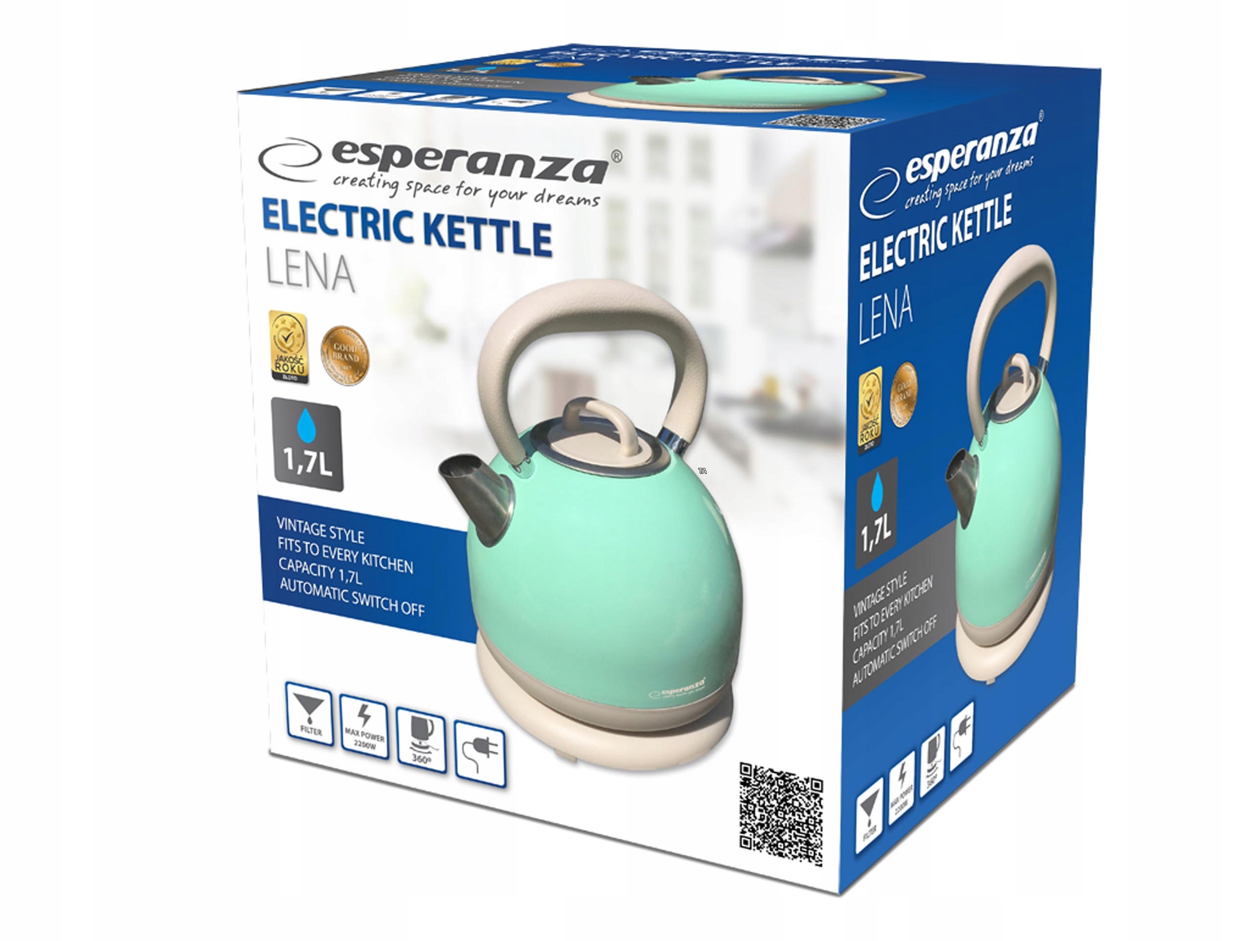 Esperanza Lena 2200 W Green Electric Kettle