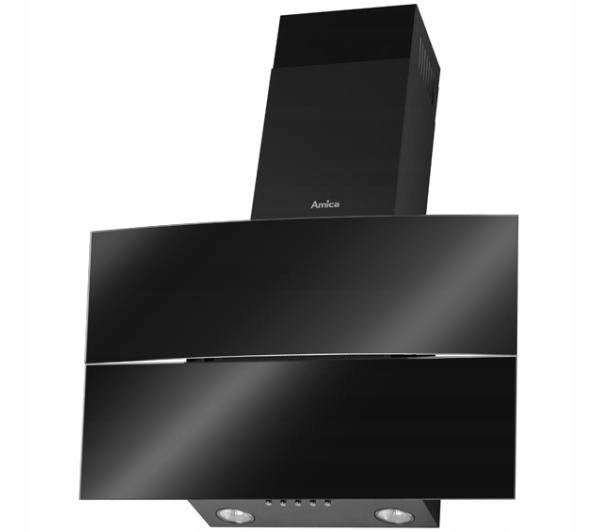 Čierny komínový odsávač pár Amica OKC 623 S 60 cm 244 m3 / H