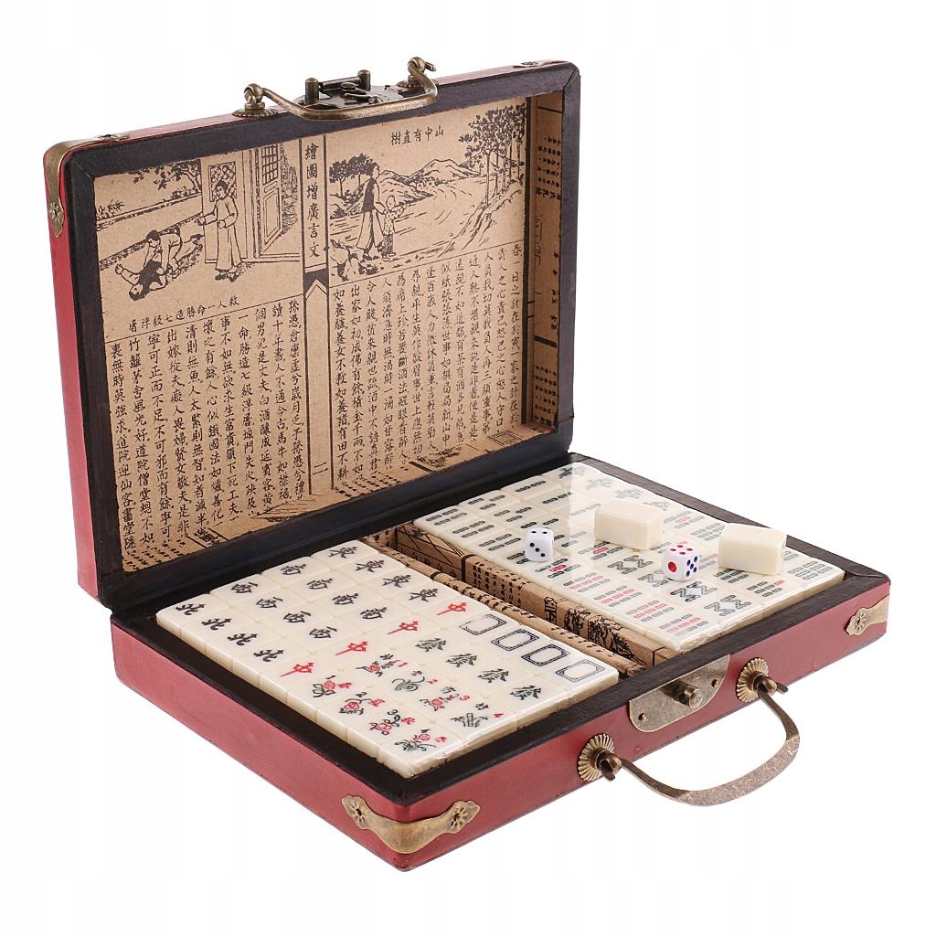 Čínsky zberateľ Mahjong Majiang Set s retro
