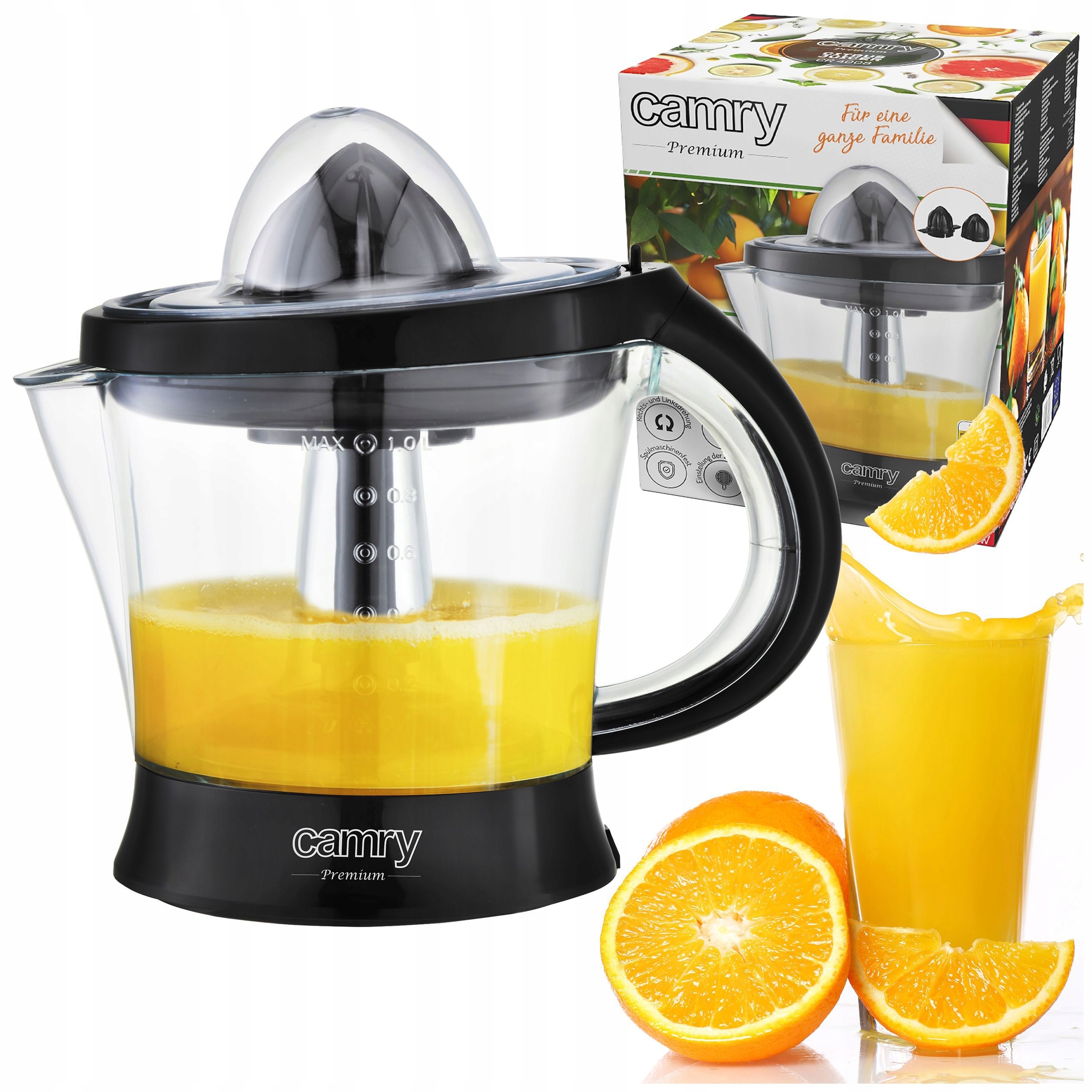 Odšťavovač citrusov Camry CR 4008 čierny 60 W
