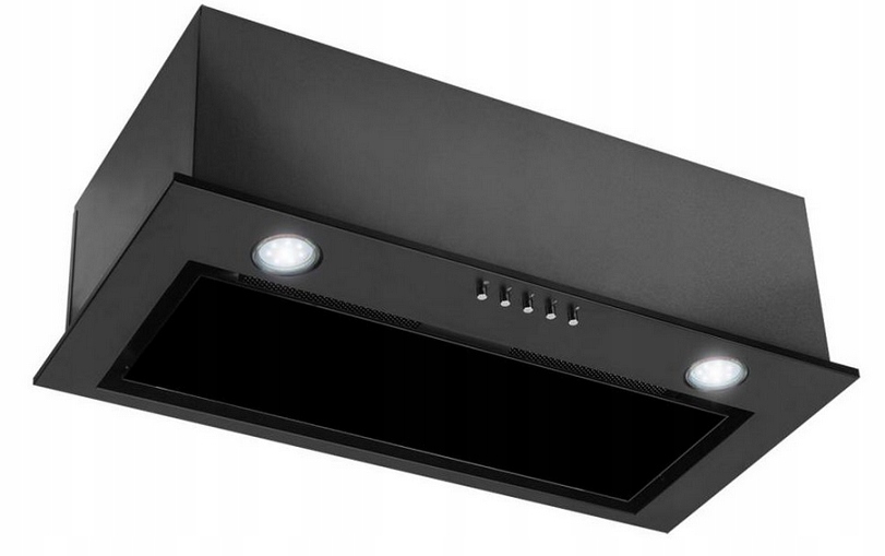 Čierny, podskrinkový digestor CIARKO sklo s LED