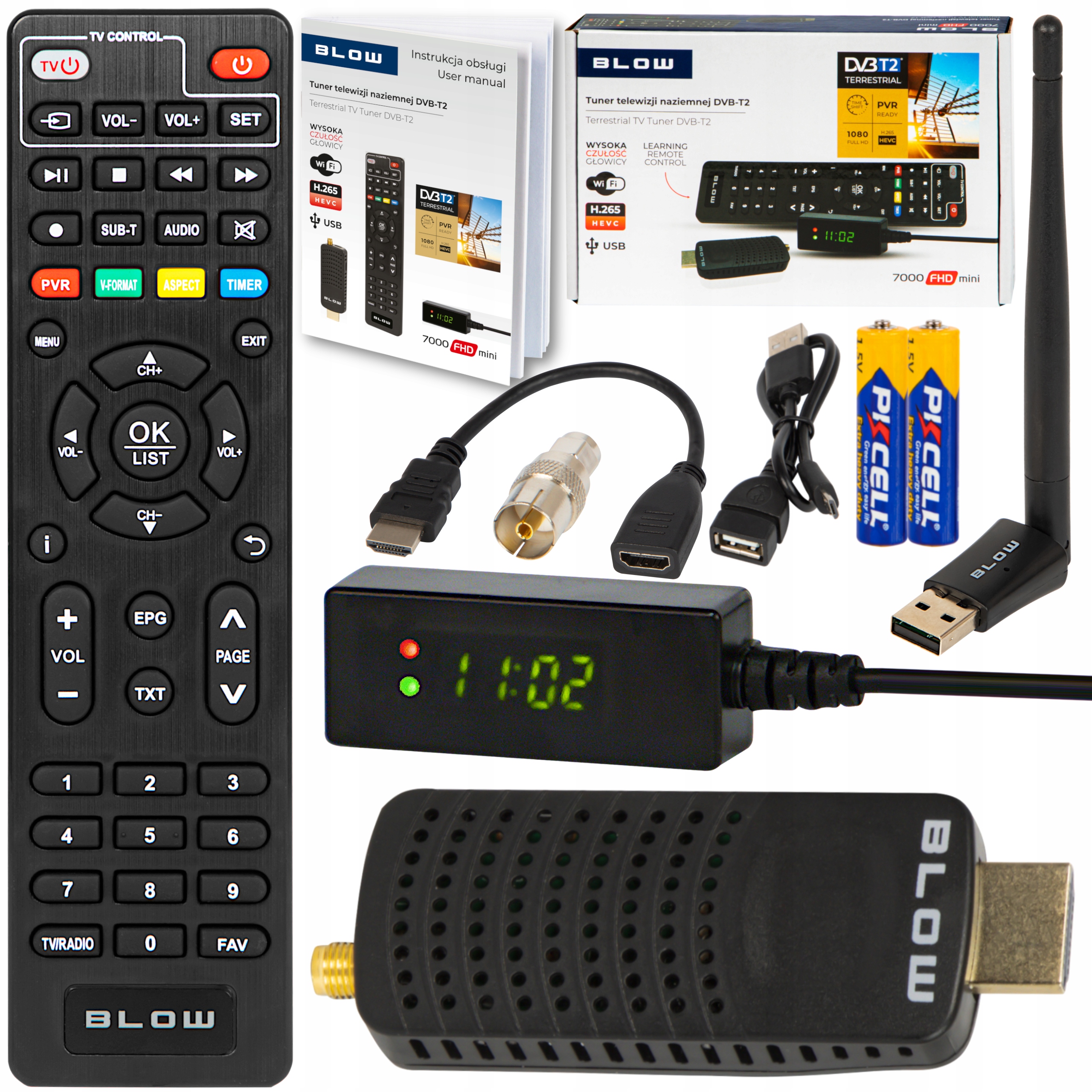 Tuner DVB-T2 Blow 7000 FHD mini + WiFi