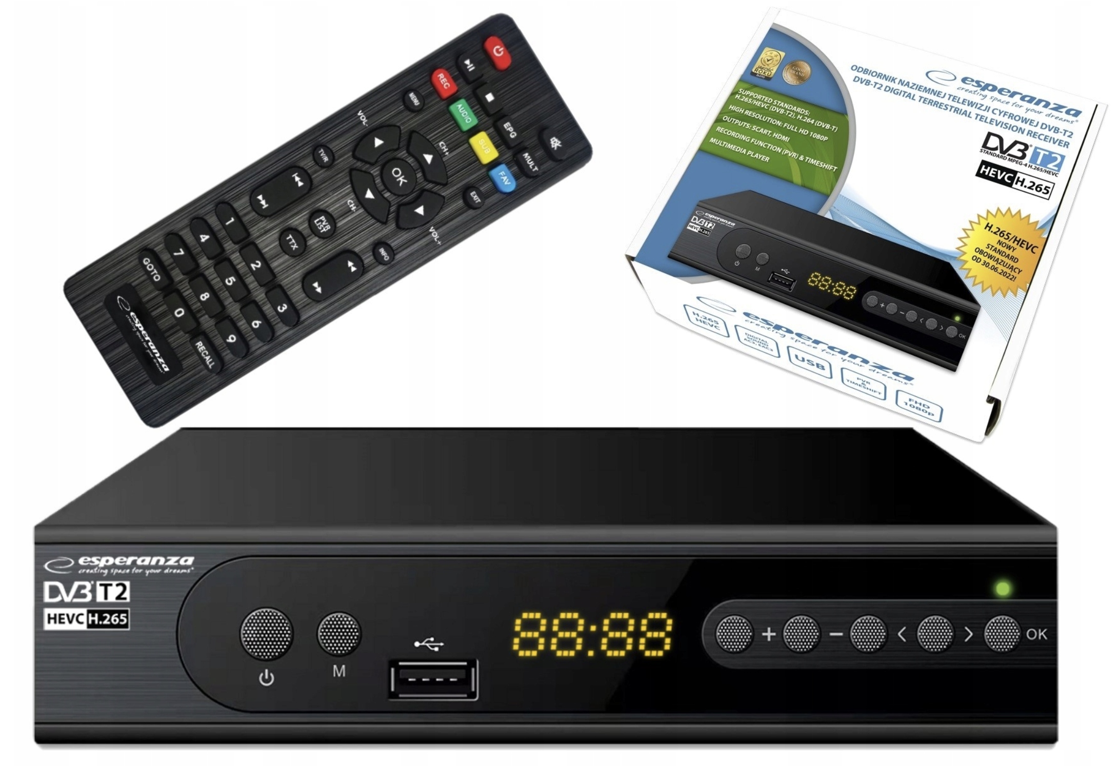 Tuner DVB-T2 Esperanza EV106R