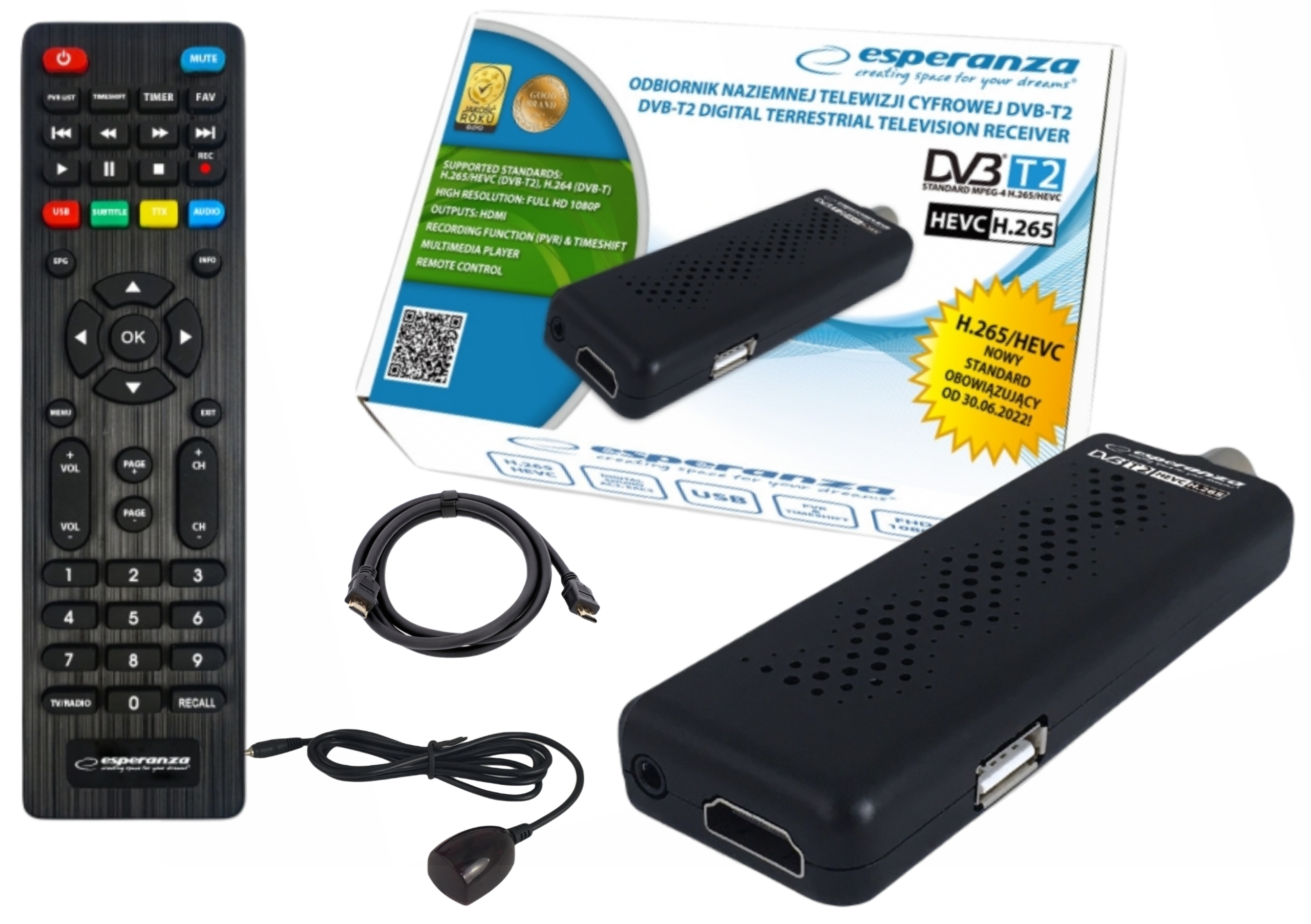 Tuner DVB-T2 Esperanza EV109R