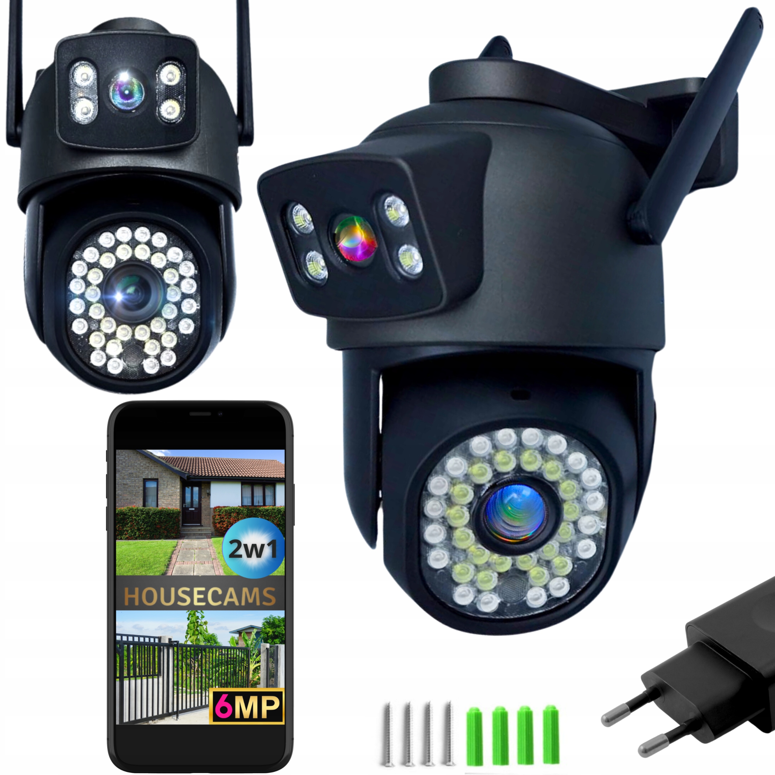 IP kamera vnútorná, vonkajšia HOUSECAMS DOUBLE LENS FULLHD DVA KAMERY DVA OBJ.