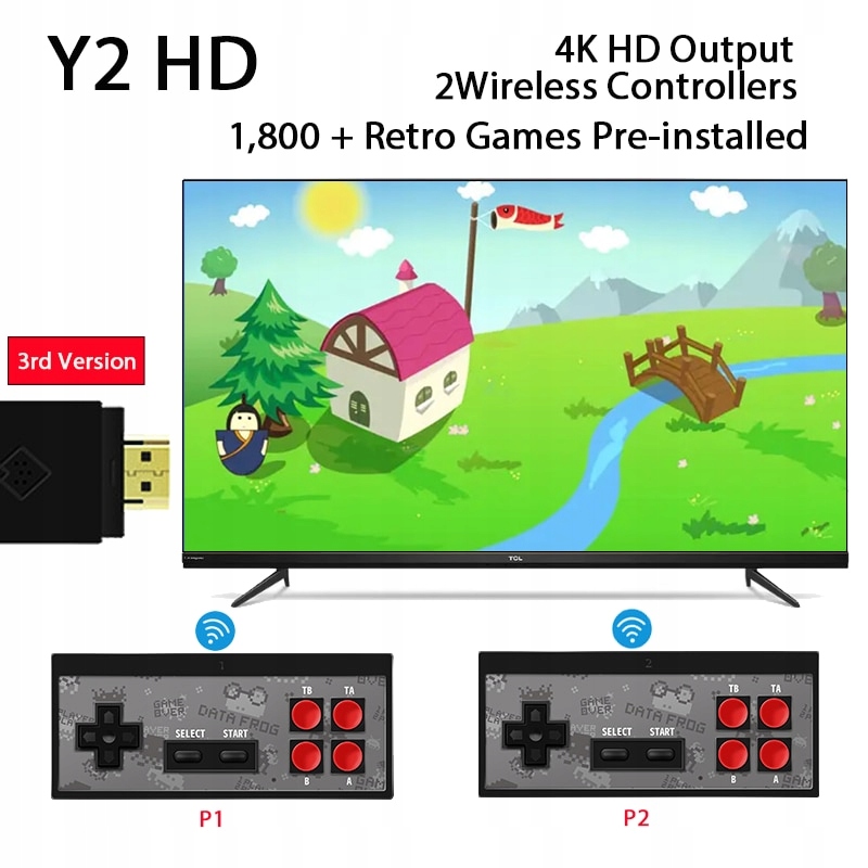 Dáta žaba Y2 1800+ retro videohier Console HD