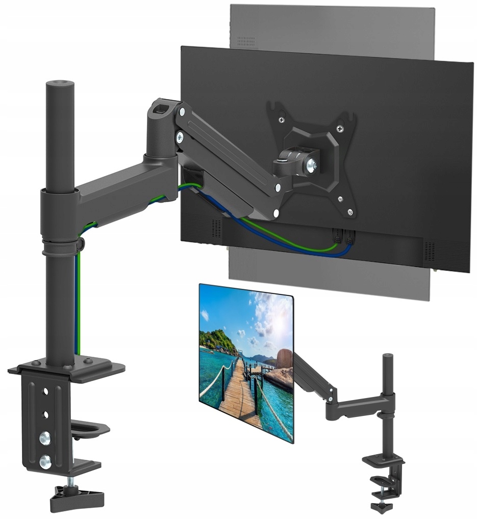 STOLNÝ DRŽIAK NA MONITOR 10-32 palcov, plyn, OTOČNÝ o 360 stupňov