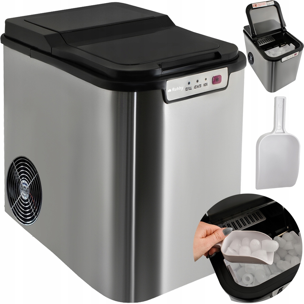Výrobník ľadu Ruhhy K5537 strieborný 120W
