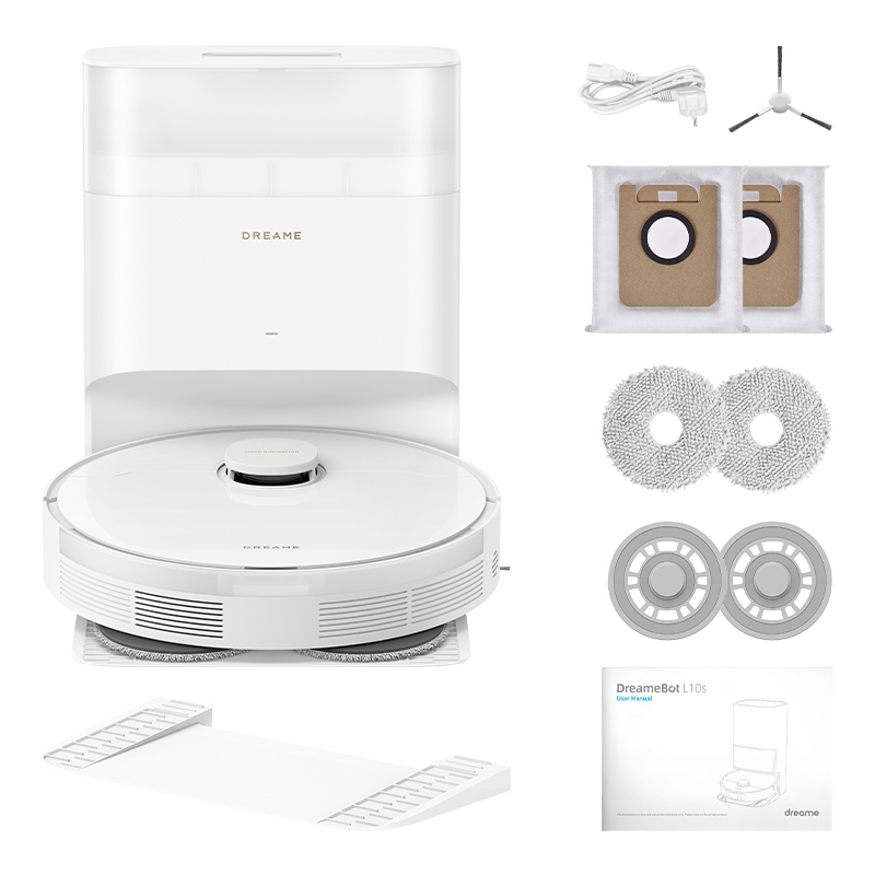 Biely upratovací robot Dreame L10s Plus